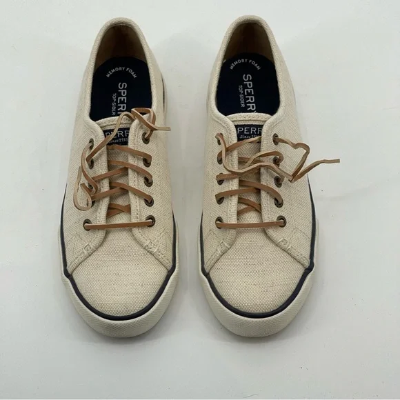 SPERRY TOP-SIDER WOMENS CANVAS BOAT SHOES SZ 8M, LIKE NEW, PREOWNED - Picture 3 of 7